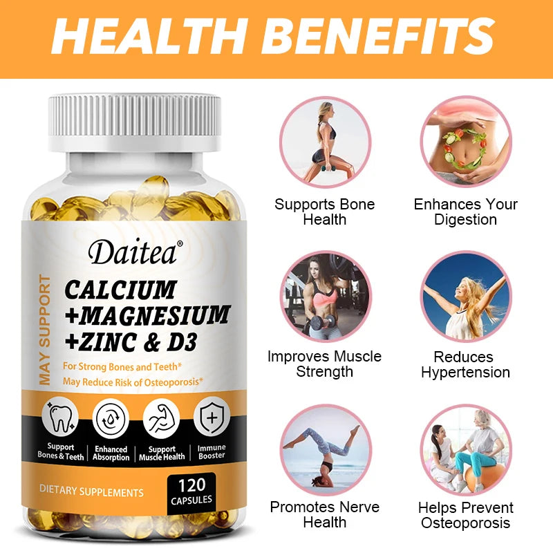 Bcuelov Calcium, Magnesium, Zinc + Vitamin D3.